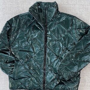 Lou & Grey Shiny Teal Quilted Jacket